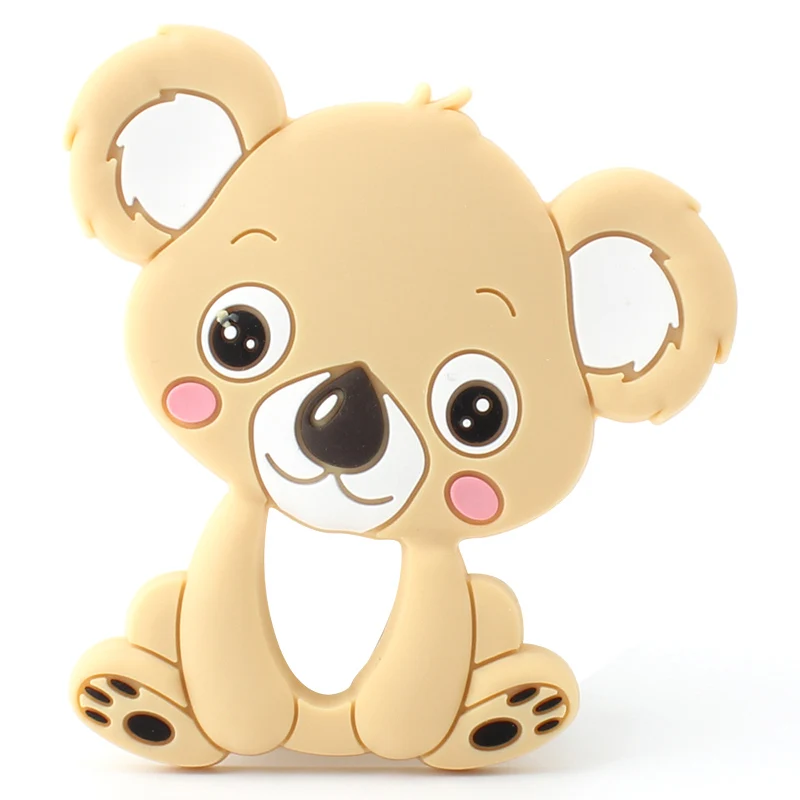 KGY001-1pc Детский Прорезыватель с героями мультфильмов, силиконовый Прорезыватель для зубов в виде животных, енота, слона, коалы, жирафа, сделай сам, Детские Прорезыватели, игрушки, аксессуары - Цвет: KGY001-1pc