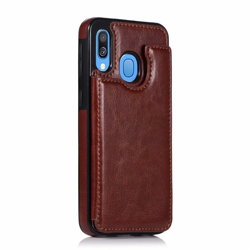 Brown Чехол для телефона для samsung Galaxy A10 A20 A30 A40 A10S A20S M10 A10E A20E чехол роскошный защитный чехол-книжка из искусственной кожи через плечо на магнитной застежке-сумочка для мобильного телефона - Цвет: Brown