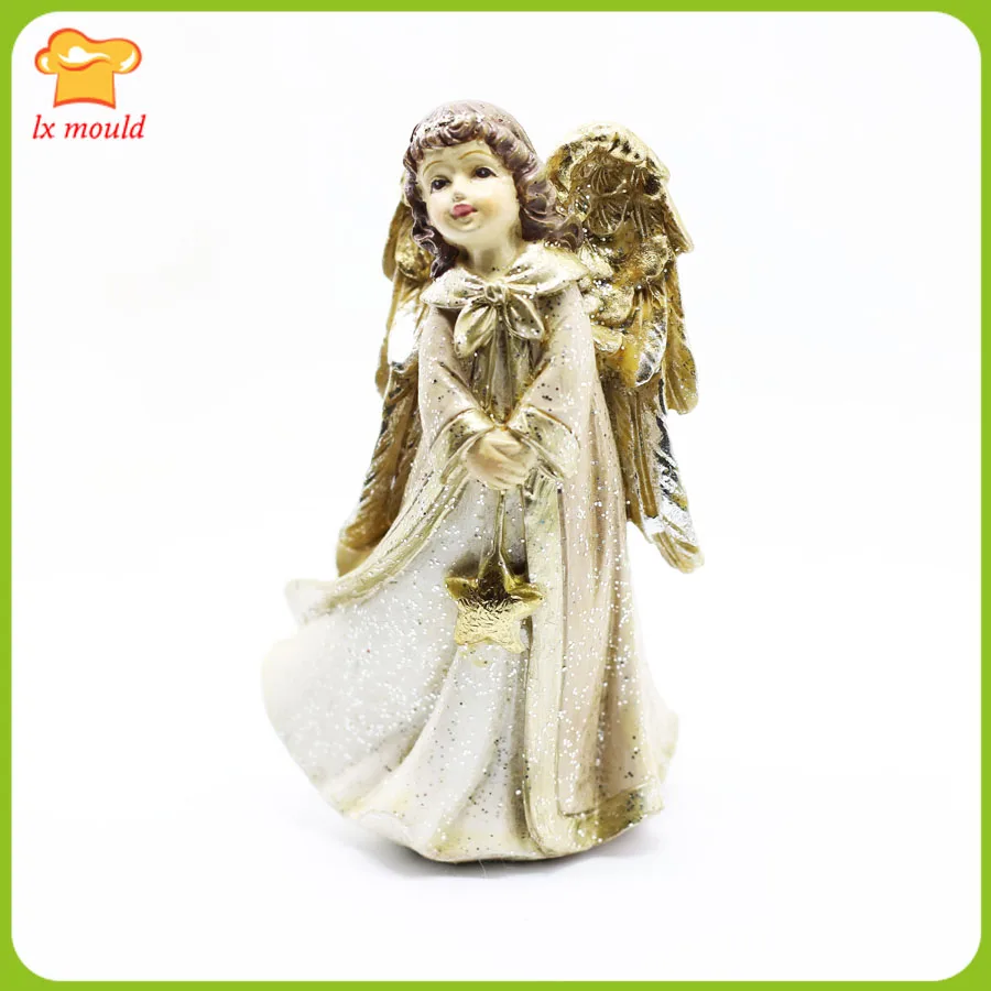 

Angel 3 d girl silicone mold chocolate soft clay soap candle resin