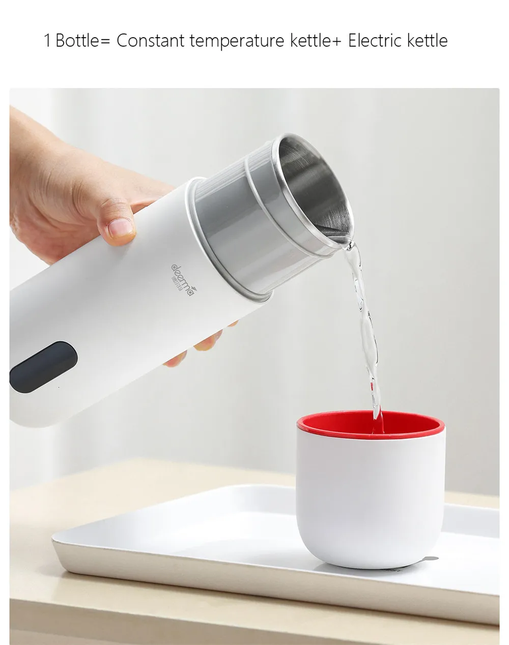 Deerma portátil chaleira elétrica termostato copo café