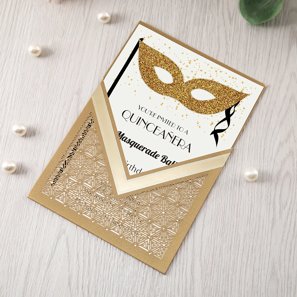 50 шт. золотой темно синий бордовый красный вертикальный лазер Quinceamera fate юбилей