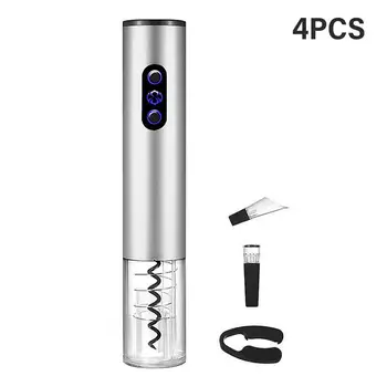 

Red Electric Bottle Opener 4 In 1 Gift Box Set Wine Electric Bottle Opener Four-Piece Set Suitable For Family Gatherings