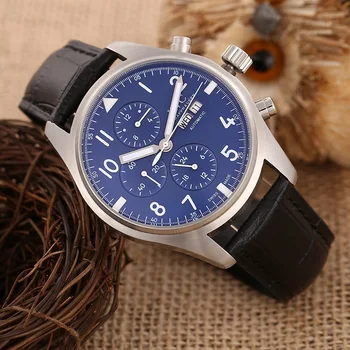 

IWC- New Automatic Mechanical Men women Watch Silver Blue Stainless Steel Transparent Sapphire Glass Glide AAA Watches 9838