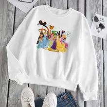 

Disney 2022 New Princesses Hoody Ladies Fashion Women's Sweatshirts Spring Autumn White Casual Loose Hoodies for Women Top S-3XL