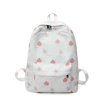 

Small fresh printed canvas student schoolbag manderya canvas full printed large capacity backpack canvas backpack bookbag Solid