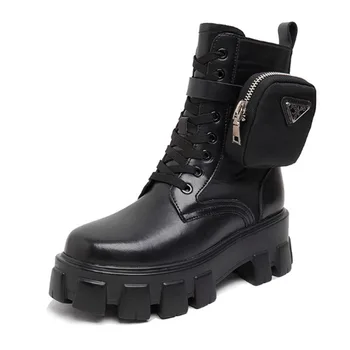 

New thick soled Martin boots women leather bag short boots women motorcycle boots women military boots women leather boots