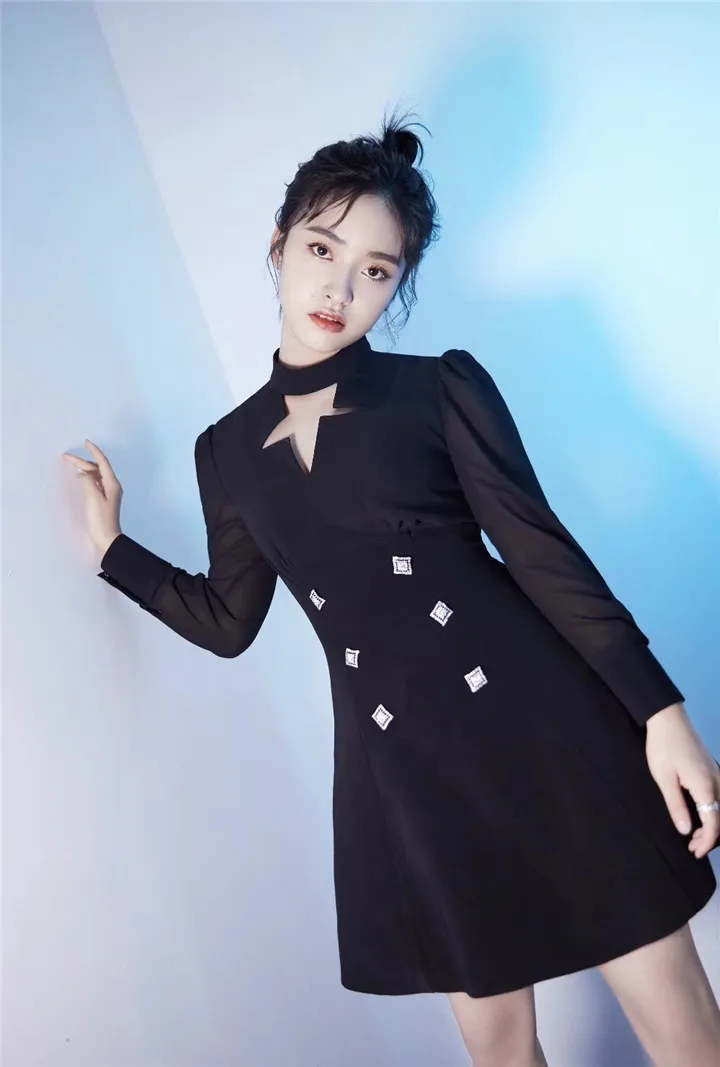 Early Autumn Shen Yue Star Celebrity Style Hollow out Star Retro French Non-mainstream Black And White with Pattern Diamond