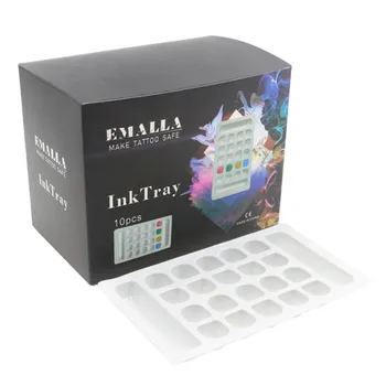 

High Quality EMALLA Tattoo Ink Tray 10pcs/box Disposable Tattoo Ink Tray Ink Holder Palet For Tattoo Supplies
