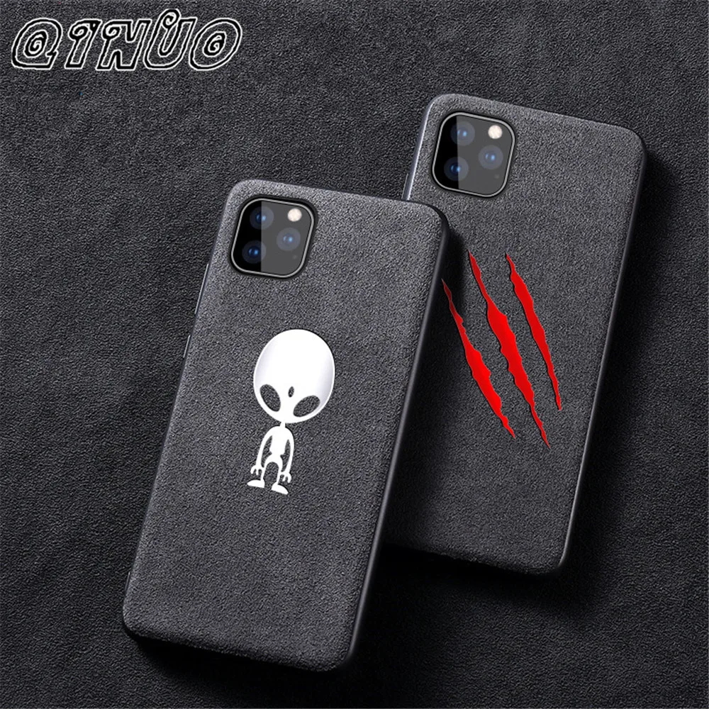 

For iPhone 11 Pro 2019 XS Max XR Soft Slim Case Telefon Kilifi Suede Turn Fur Case For iphone X 10 XR Cool Batman Cover Coque