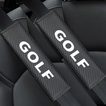 

2pcs Auto interior Carbon fiber Seat Belt Shoulders Pads Covers for Volkswagen VW GOLF 7 Golf 6 MK6 Polo Tiguan Car accessories