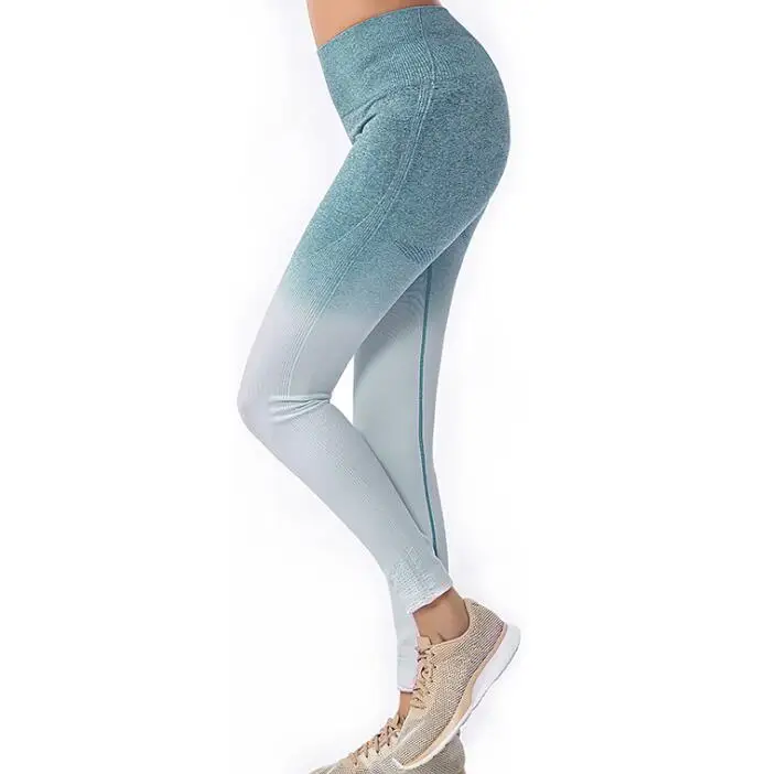 CB852 green pant Женская футболка для бега, Спортивная безшовная спортивная одежда с эффектом омбре, майка для йоги, топы для фитнеса, женская футболка для йоги, Рабочая футболка s - Цвет: CB852 green pant