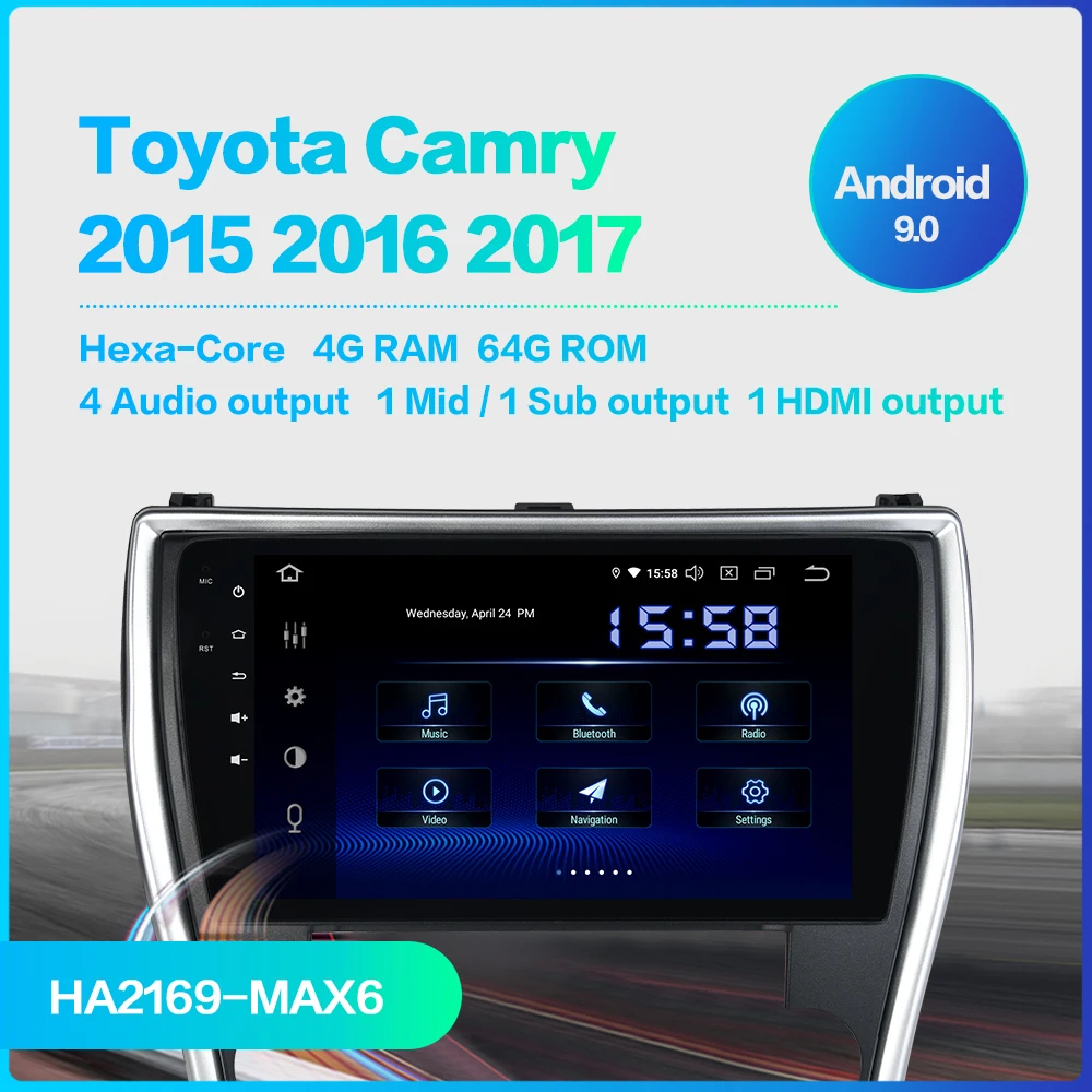 Для Toyota Camry Американская версия автомобильный 10," Автомобильный Радио 1 Din Android 9,0 развлекательный Интеллектуальный мультимедийный плеер
