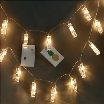 

2.1m USB Photo Clip LED String Lights Fairy Outdoor Battery Operated Garland Christmas Decoration Party Wedding Christmas