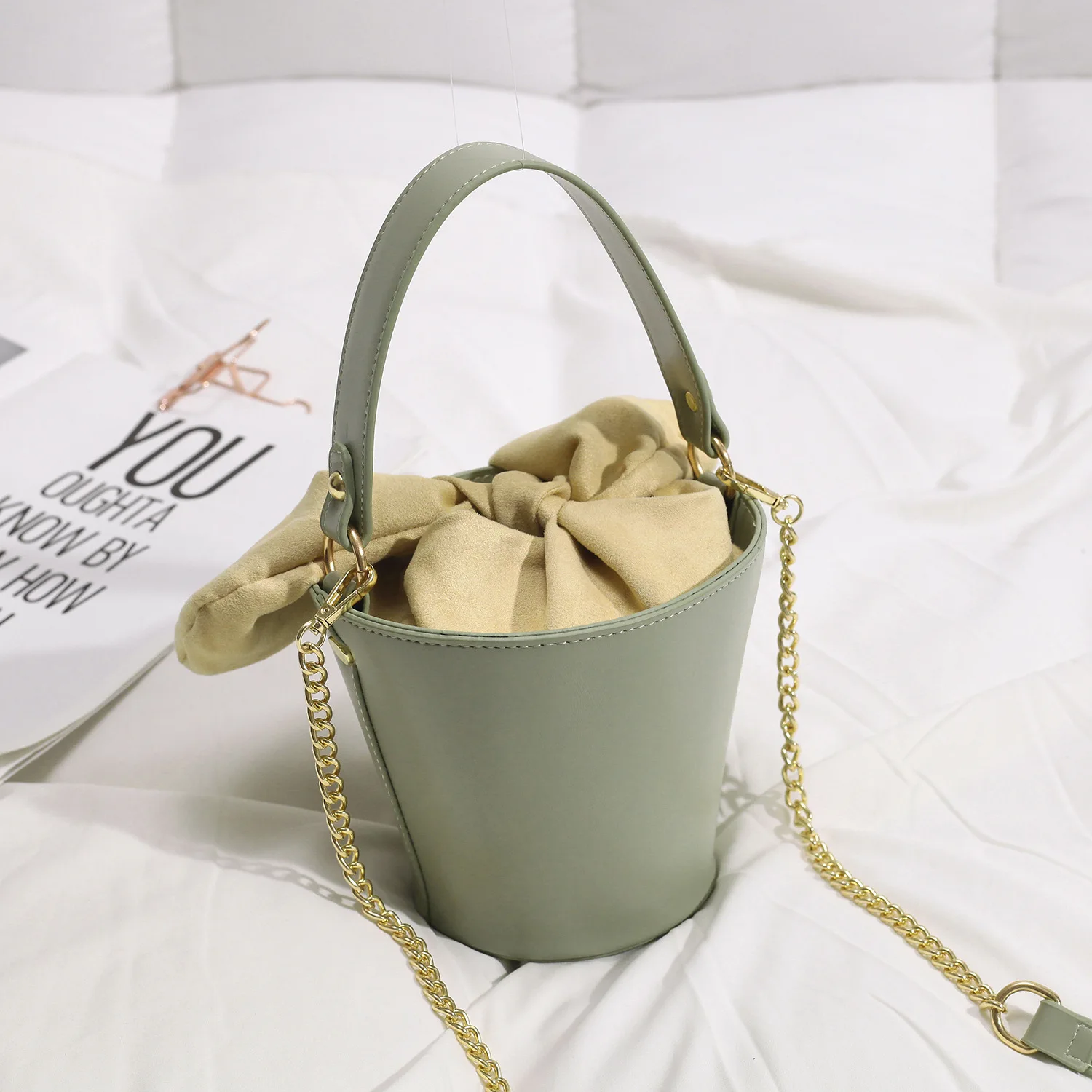 

Elegant Female Small Tote Bucket Bag 2019 Fashion New Quality PU Leather Women's Designer Handbag Chain Shoulder Messenger bags