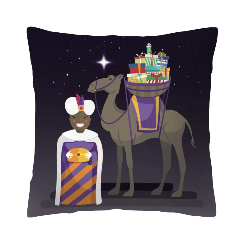 1 Throw Pillow Inches Balthazar Three Kings Восточный мудрец Библейский мультфильм детская Наволочка Две стороны печать украшение дома подушки - Цвет: 1