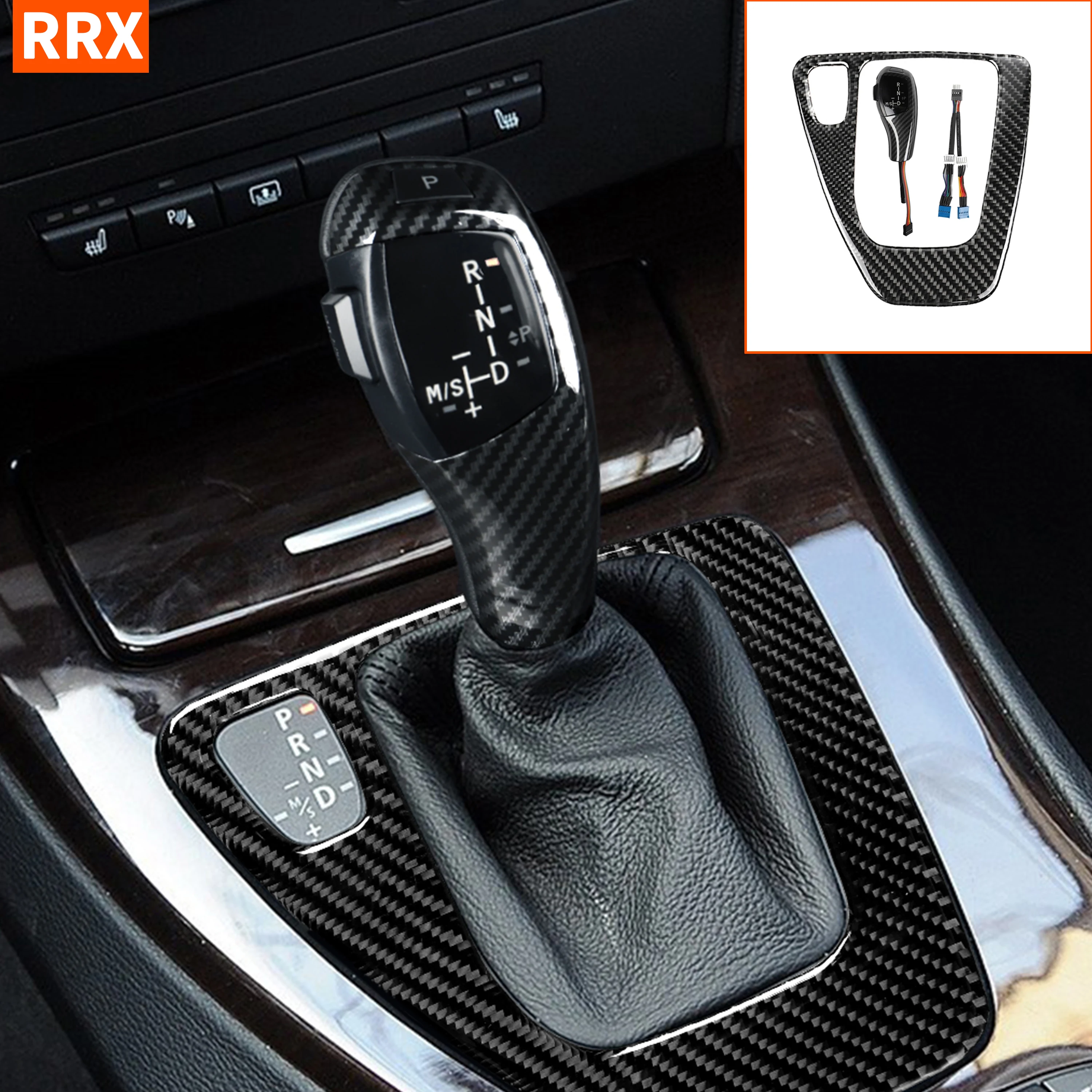 Pinalloy Carbon Fiber Shift Knob Control Panel for BMW E90/E92/E93 3 S