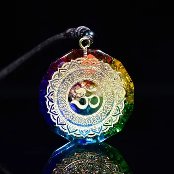 

Orgonite Pendant Om Symbol Necklace Chakra Healing Energy Necklace Meditation Jewelry Handmade Professional Dropshipping