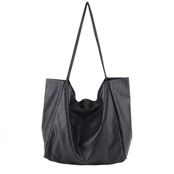 

2020 New High Capacity Women Handbag Casual Pure Color PU Leather Women's Shoulder Bags High Quality Fashion New Woman Bags