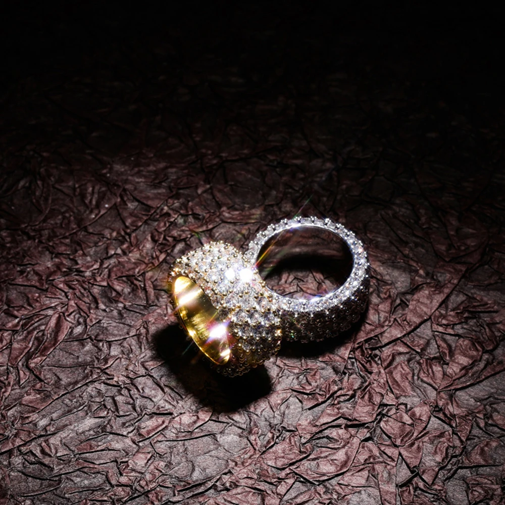 AAA+ кубический цирконий вымощенные Bling Iced Out круглые кольца на пальцы для мужчин и женщин очаровательные CZ кольца мужские хип-хоп рэппер ювелирные изделия подарок