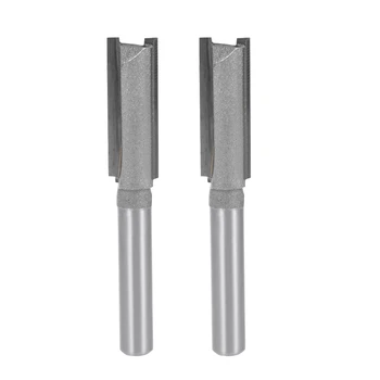 

uxcell Router Bit 1/4" Shank 3/8" Cutting Dia 2 Straight Flutes Carbide for Woodworking Carpentry Milling Cutter Tool 2pcs