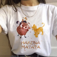 Новинка лета хакуна матата футболки tumblr рубашка Femme Harajuku Эстетическая футболка Ullzang Винтажная Футболка Kawaii Vogue Женская футболка