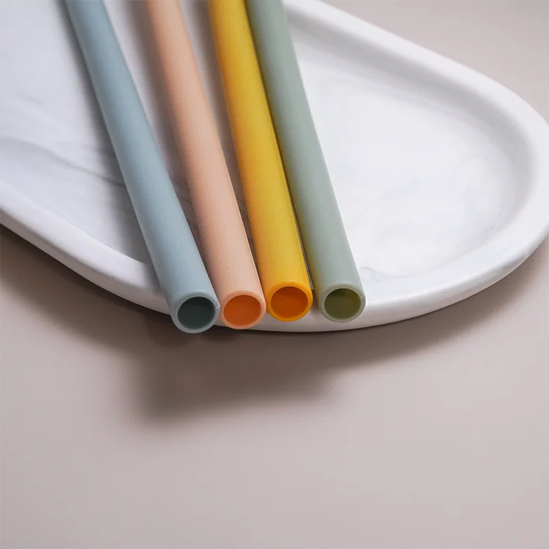 1 Pcs Foldable Reusable Food Grade Silicone Straws Flexible Bent Straight Drinking Straws For Cup Baby Accessories 3