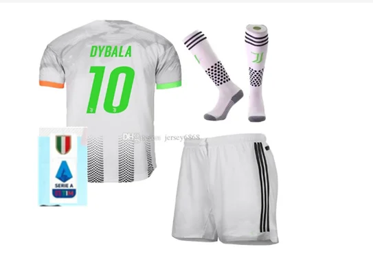 Детский комплект+ носки, коллекция года, Футбольная Футболка juve, BUFFON Dybala DE LIGT Ramsey Ronaldo Kean, juve, Детские трикотажные изделия - Цвет: kids