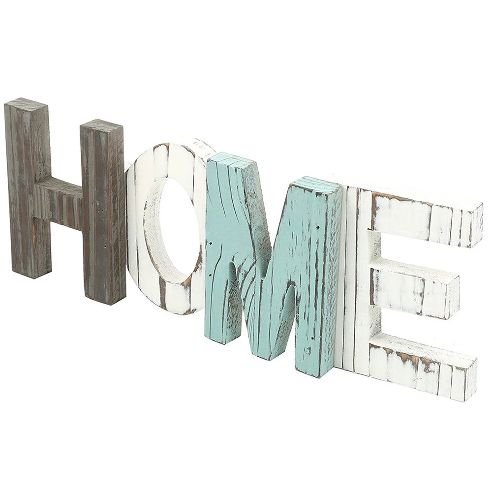 

Wooden Plaque Gift Vintage Decor Tag Wooden Sign Vintage Wood HOME Letter Decorative Sign Standing Cutout Word for Home Decor