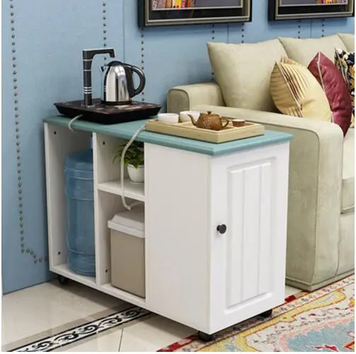 

Modern minimalist sofa side cabinet side coffee table Nordic light luxury corner several moving rack balcony tea cabinet tea tab