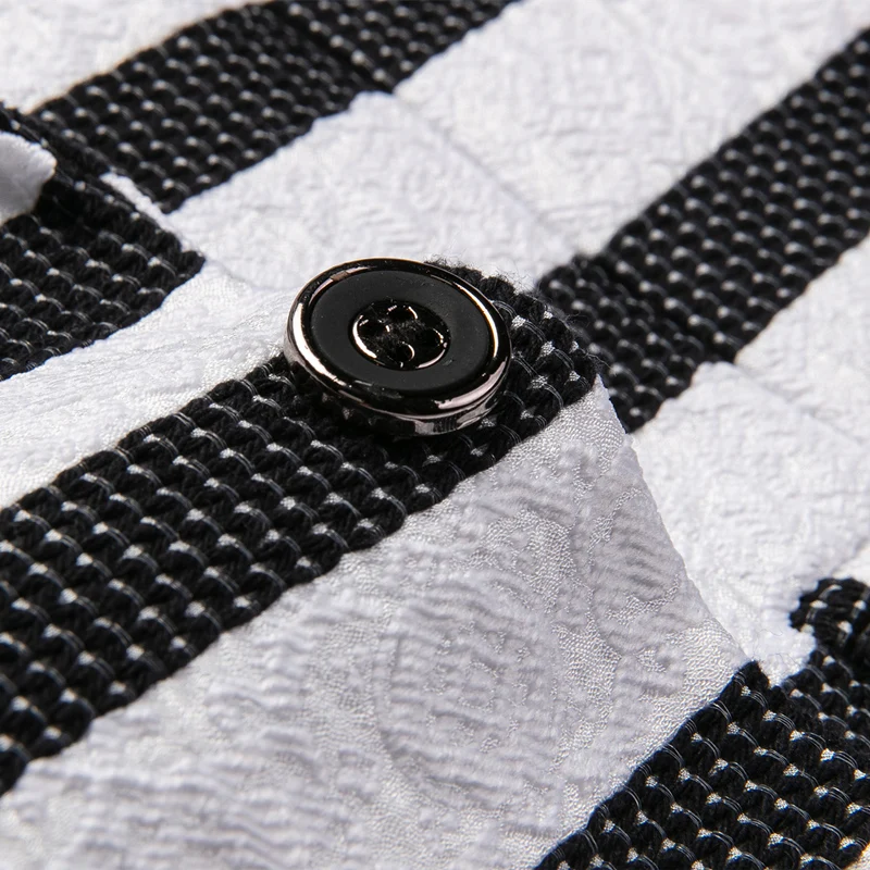 Shenrun мужская куртка черный белый полосатый Блейзер приталенный Свадебный костюм жениха пиджак певец и ведущий сценический костюм блейзеры M-6XL размера плюс
