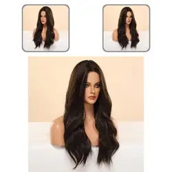 Excelente longo ergonomia design médio parte resistente ao calor cosplay hairpiece para beleza peruca feminina perucas retas