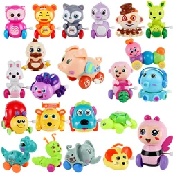 Jouets éducatifs à remonter pour enfants, horloge, dessin animé, Animal mignon, Mini Pull, saut, marche, cadeaux pour bébés, couleur aléatoire 
