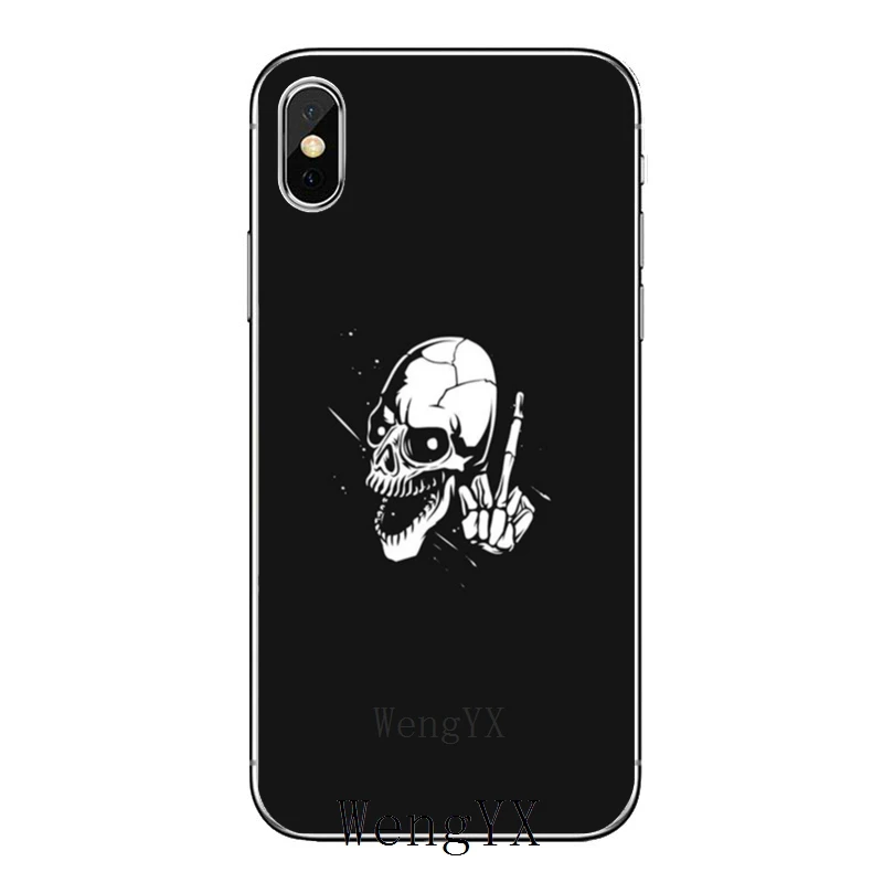 Прозрачный чехол для телефона средний палец со скелетом и костями для Xiaomi Redmi Note 7 6 6A 5A 4 4A 3 pro S2 5 плюс 4x Pocophone F1 - Цвет: Skull-Bone-B-03