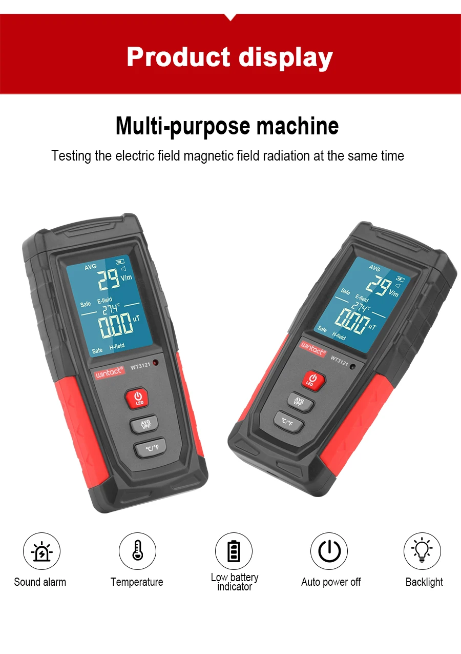 RZ Electromagnetic Field Radiation Detector Tester Emf Meter Rechargeable Handheld Portable Counter Emission Dosimeter Computer