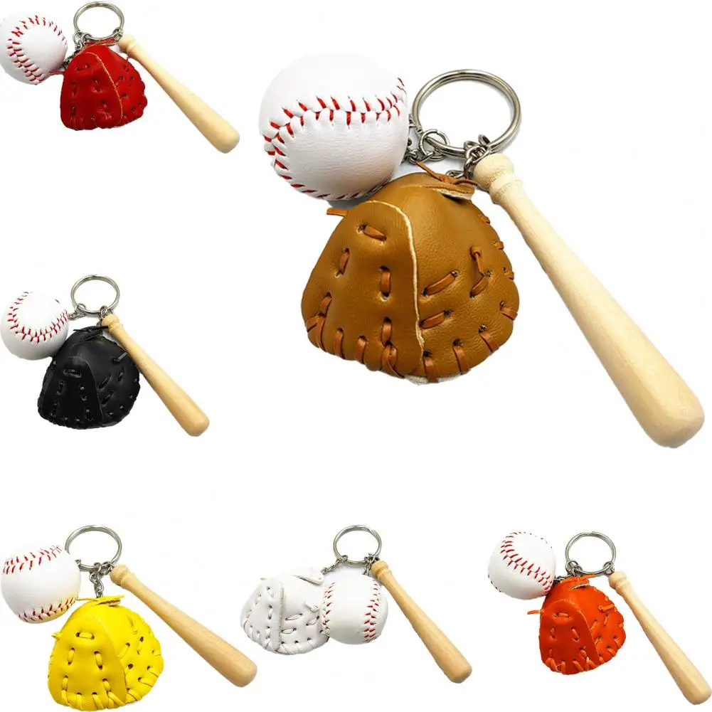 2Pcs Baseball Key Holders Three-dimensional Pendant Decorations Creative Keychain Toy Home Storage