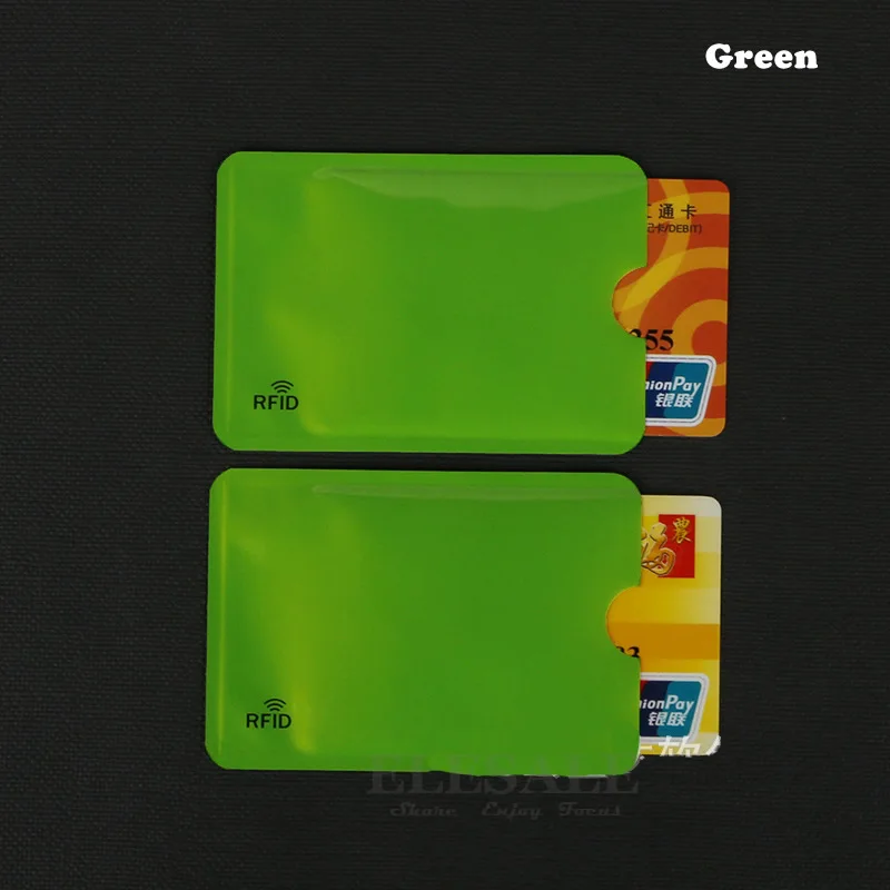 Green 10 шт. анти-сканирующая карта рукав Кредитная RFID карта протектор Анти-магнитная алюминиевая фольга портативный банк держатель для карт - Цвет: Green