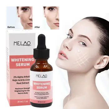

MELAO Skin Whitening Serum Organic 2% Alpha Arbutin Moisturizing Acid Essence Whitening Lightening Kojic Serum Brightening N1D3