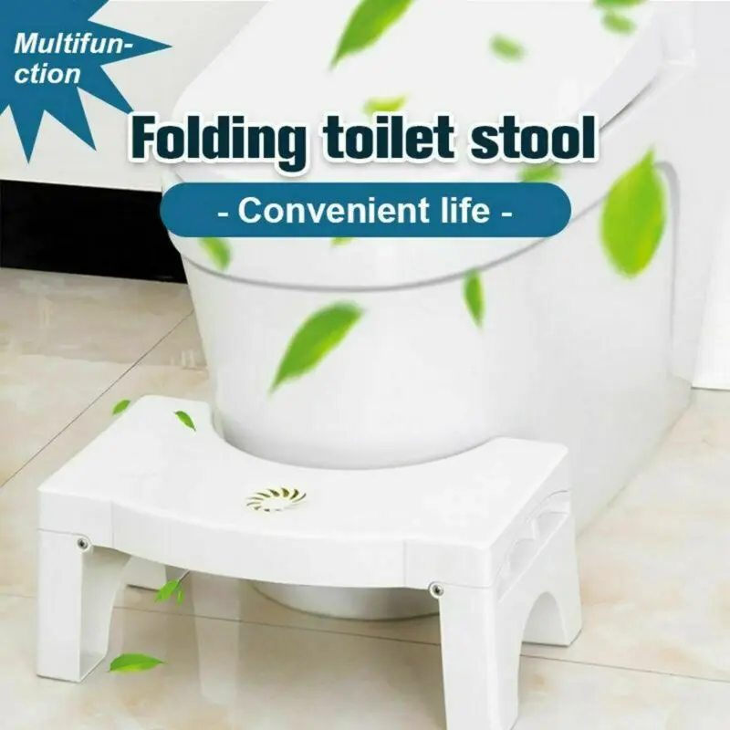 

Folding Multi-Function Toilet Stool Bathroom Potty Squat Proper Toilet Stool White 2019 New