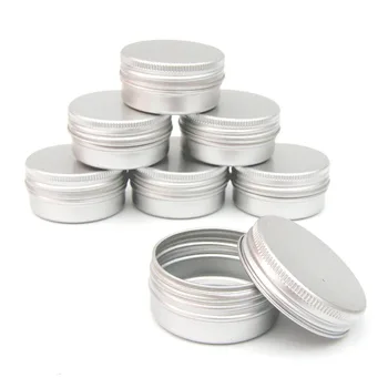 

21Pcs Metal Flat ars Empty Slip Slide Round Containers With Tight Sealed Twist Screw Top Cover