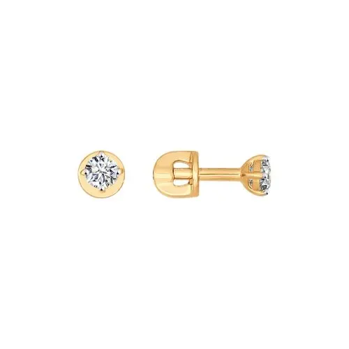 Серьги-пусеты SOKOLOV из золота со Swarovski Zirconia