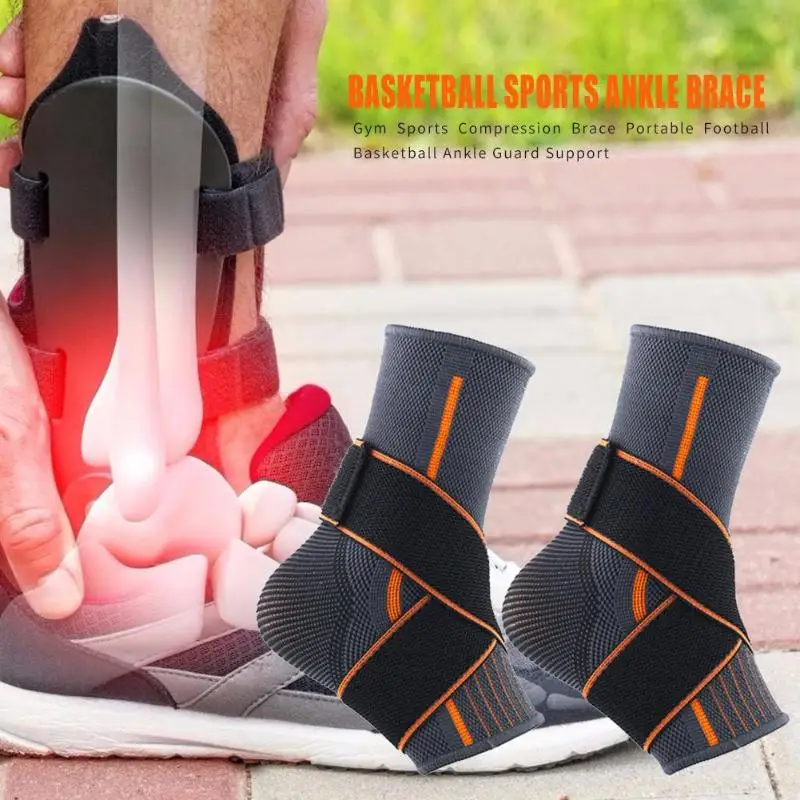 Анти-sprain под давлением фиксирующая поддержка лодыжки Эластичность Регулировка защита повязка на ногу Sprain Предотвращение Защитная повязка