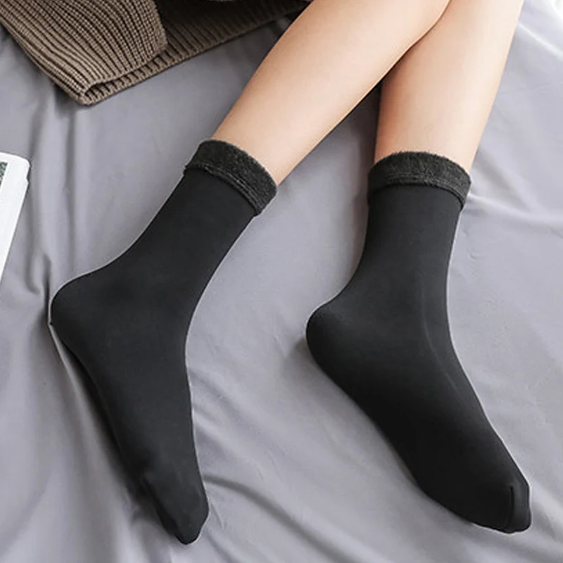 Популярные теплые флисовые Носки Зимние флисовые теплые носки пушистые мягкие женские толстые носки 19ING