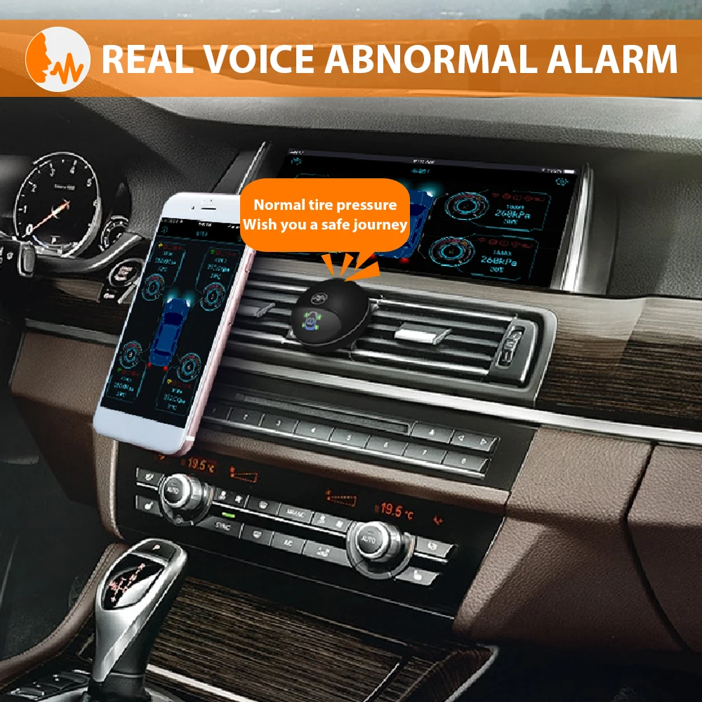 Автомобильная система контроля давления в шинах TPMS Android 6 4 бар голосовая