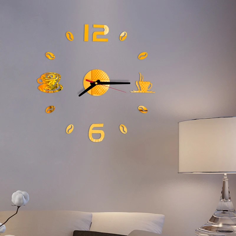 3D настенные часы Horloge Diy акриловые зеркальные наклейки украшение дома гостиная