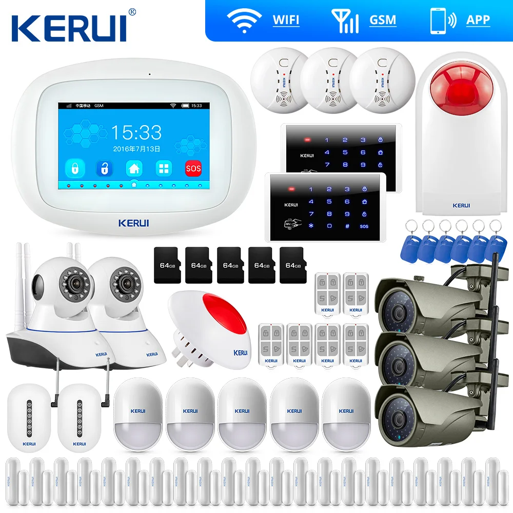 KERUI K52 4 3 дюймовый сенсорный экран цветной Беспроводная охранная сигнализация WIFI