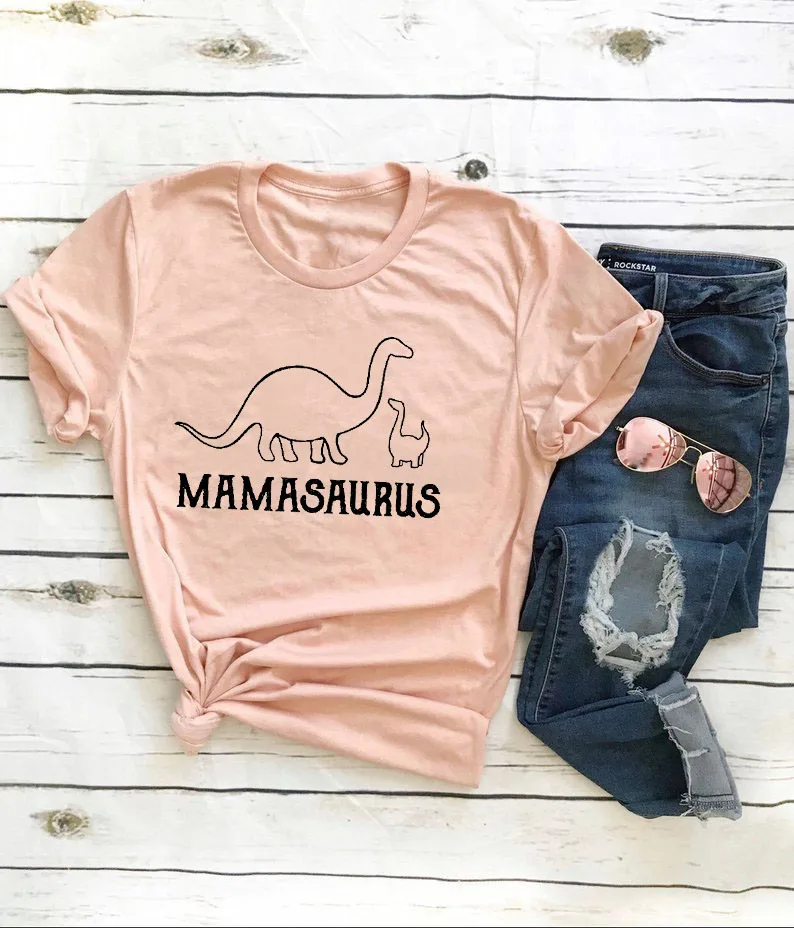 Женская футболка с динозаврами Mamasaurus забавная Kawaii уличная Юрского периода
