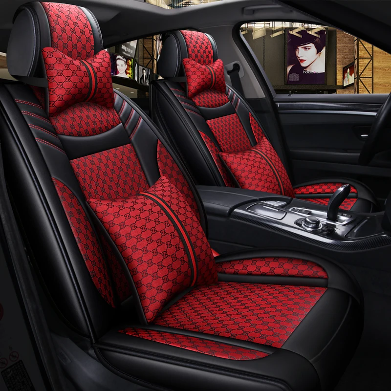 

WLMWL Leather Car seat cover for Toyota rav4 wish land cruiser vitz mark auris prius camry corolla all models heated seats