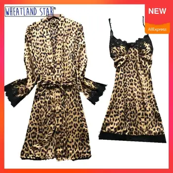 

Robe Sets Robe Ensembles 2-Piece Sleeping Dress Lingere Autumn Nighty For Women Long Woman Lingeries 2020 Underwear & Sleepwears