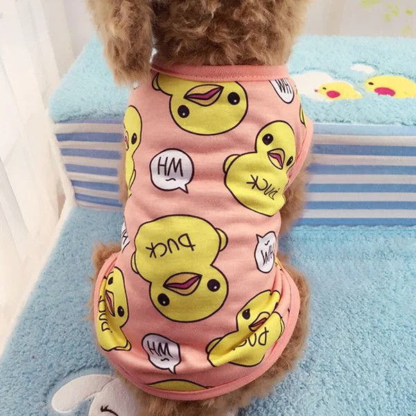 Newly Pet Spring Summer Dog Clothes Adorable Yellow Duck Vest for Puppy Supplies |