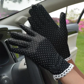 

Anti-skid Sun Protection Driving Short Thin Gloves Dot Women Gloves Women's Fashion Cotton Summer Gloves Lace Patchwork Gloves